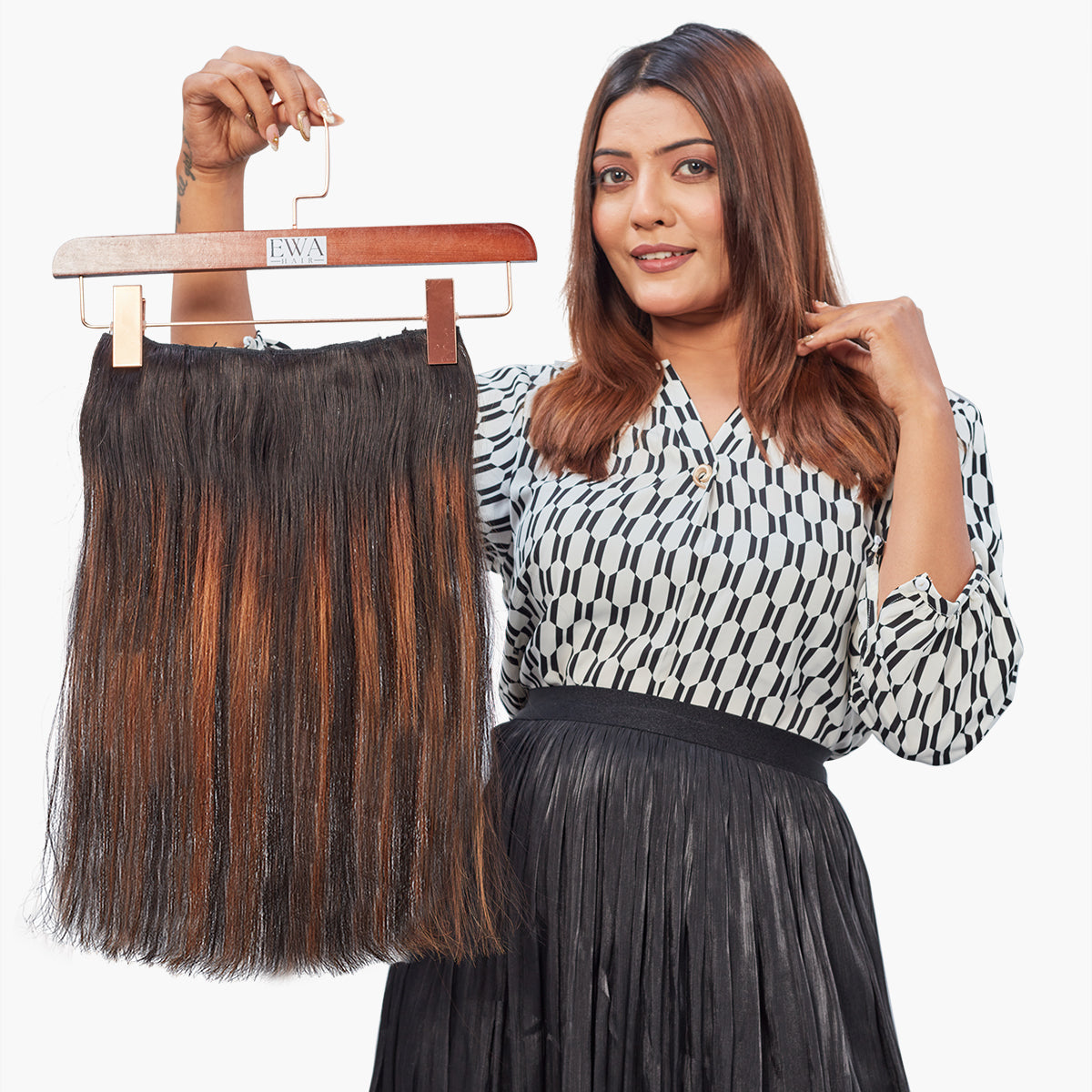 Classic Light Brown Balayge Volumizer - Straight| Ewa Hair