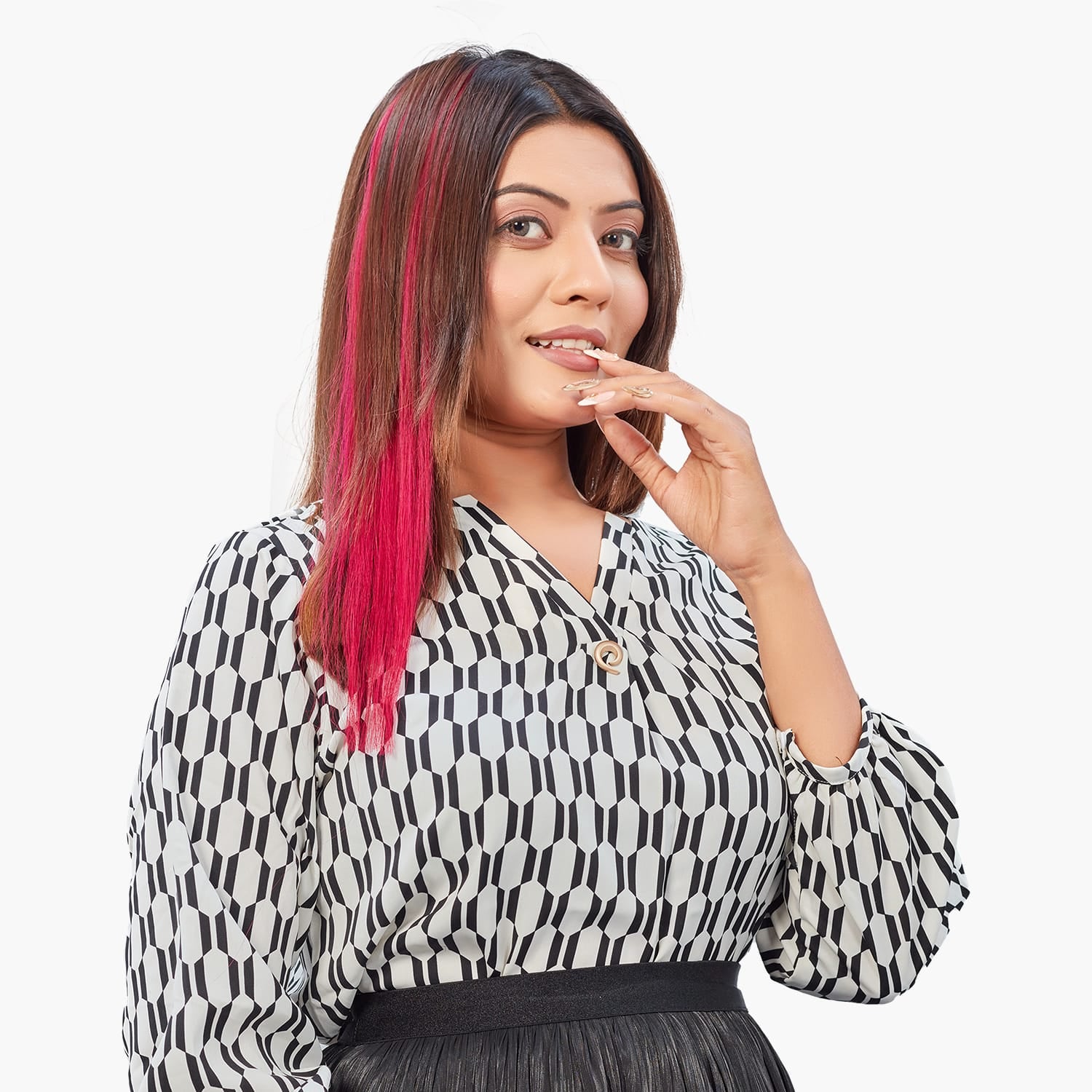 Ruby Pink | Clip-in Hair Streaks | Ewa Hair