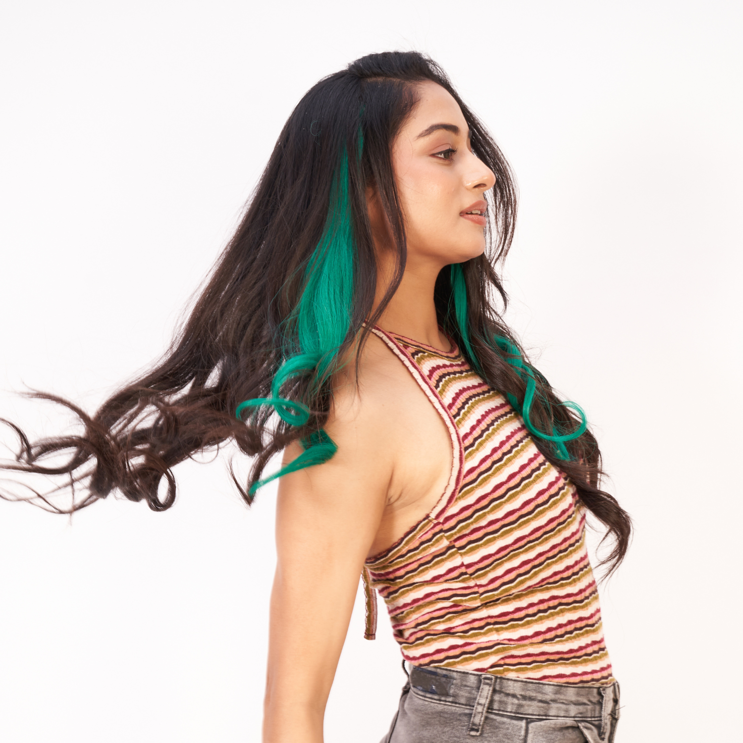 Emerald Green | Clip-in Hair Streaks | Ewa Hair