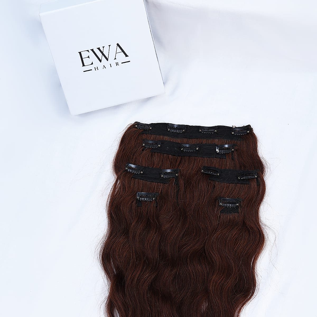 Classic | 7 Set Clip-In Extensions | Wavy | Brown | Ewa Hair