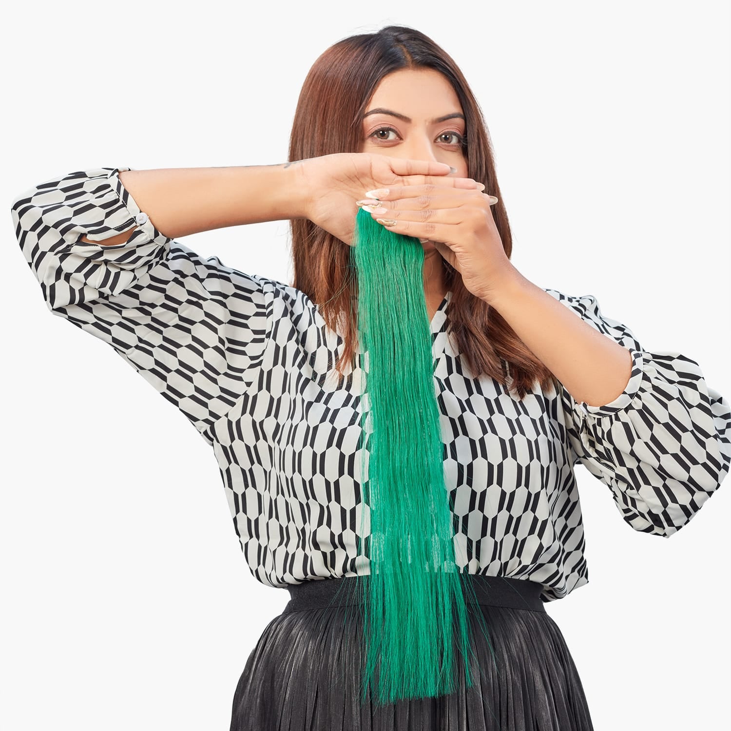 Emerald Green | Clip-in Hair Streaks | Ewa Hair