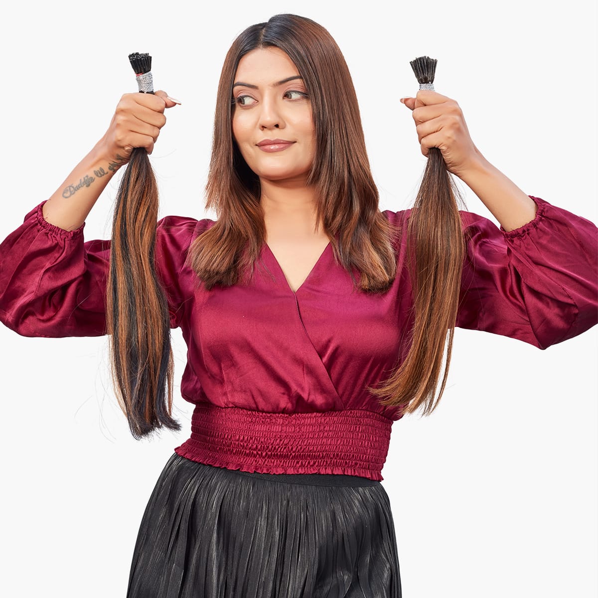 I-tip Hair Extension |Natural Black/LIGHT Brown | 1b/4 | Ewa Hair