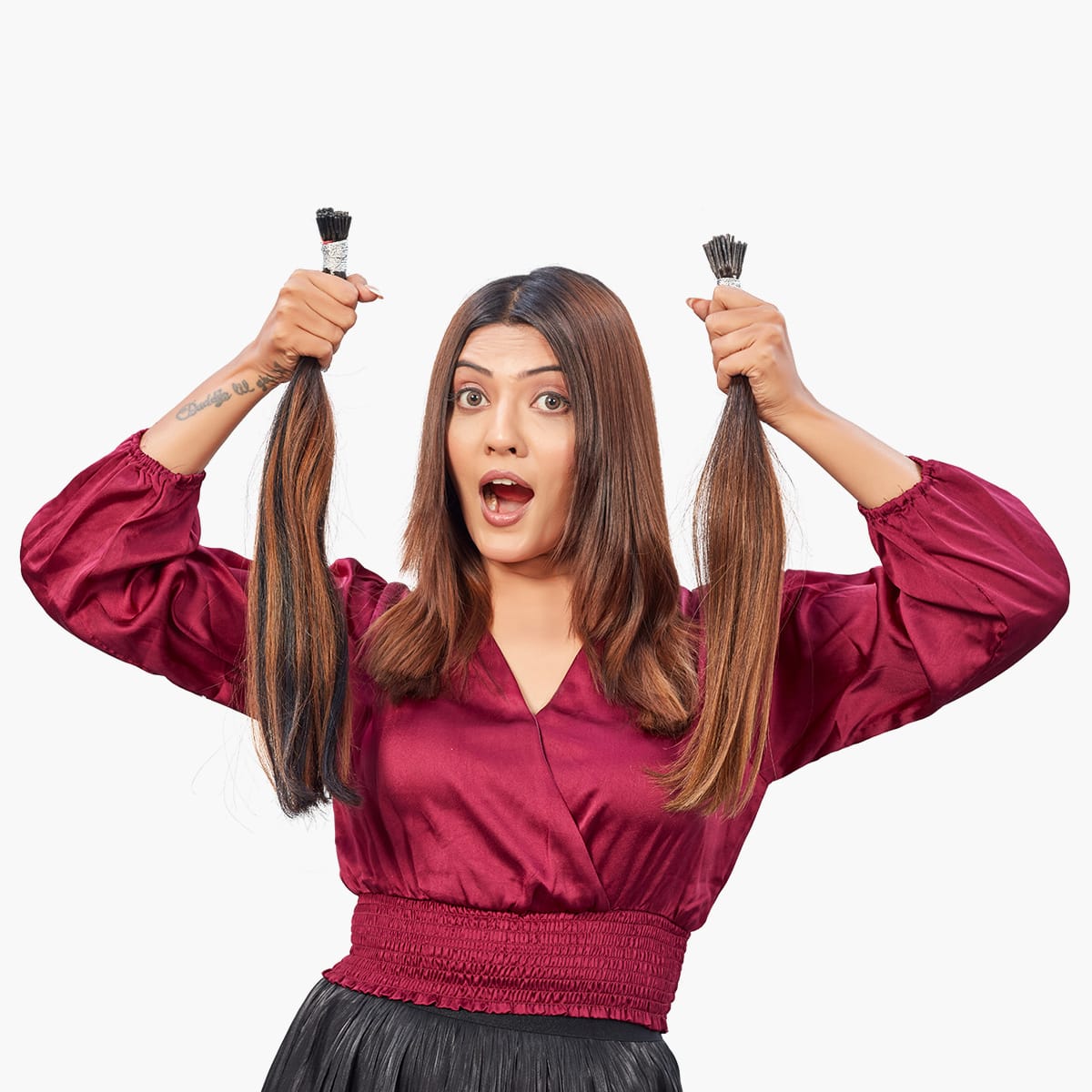 I-tip Hair Extension |Natural Black/LIGHT Brown | 1b/4 | Ewa Hair