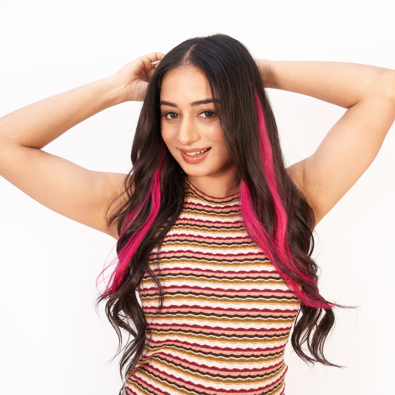 Ruby Pink | Clip-in Hair Streaks | Ewa Hair